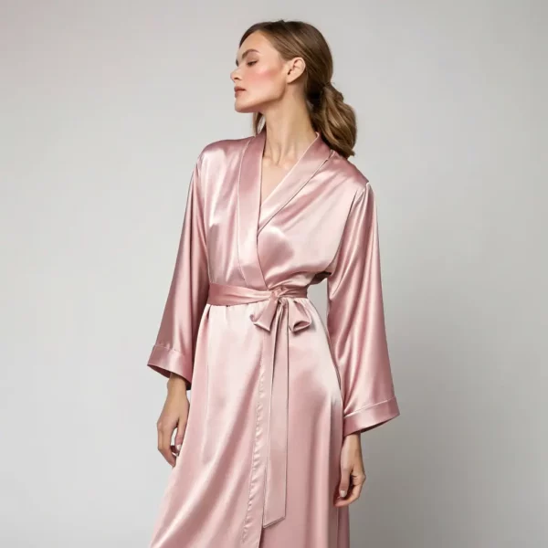 Silk Robe with Embroidery
