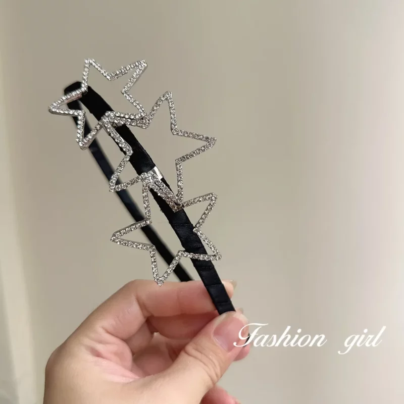 Rhinestone Star Crystal Bridal Hairbands for Women Girls Trendy Hollow Out Headband Glitter Hair Hoop Elegant Hair Accessories - Image 3
