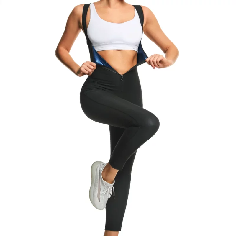 3-in-1 Sweating Jumpsuits Women Hot Thermo Sauna Suits Waist Trainer Sauna Jumpsuit Gym Workout Slimming Suit Sweating Bodysuits - Image 5