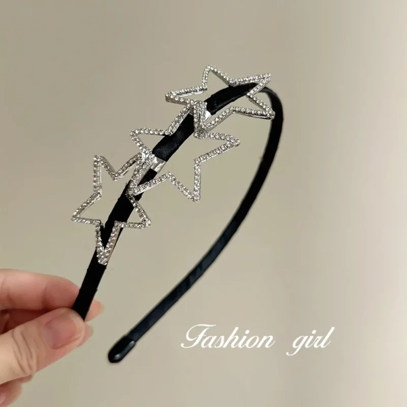Rhinestone Star Crystal Bridal Hairbands for Women Girls Trendy Hollow Out Headband Glitter Hair Hoop Elegant Hair Accessories - Image 2