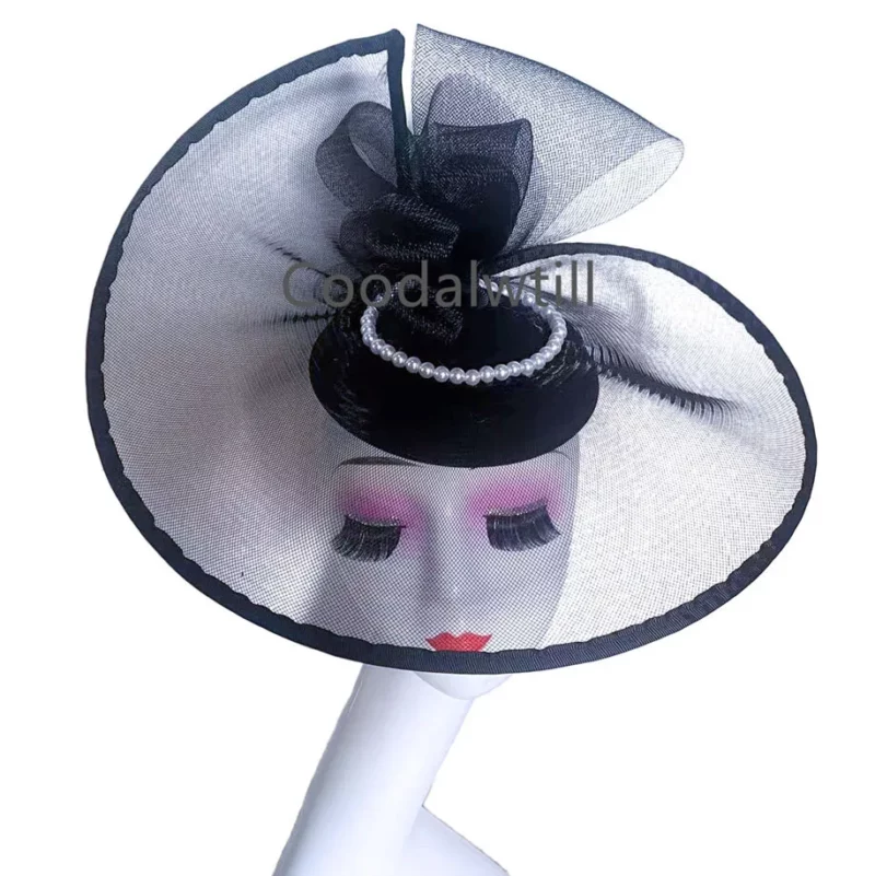Large Flower Feather Hat Fascinator Headband Women Wedding Party Tea Headpiece Royal Ascot Prom Chapeau Cap Ladies Bride Pillbox - Image 3