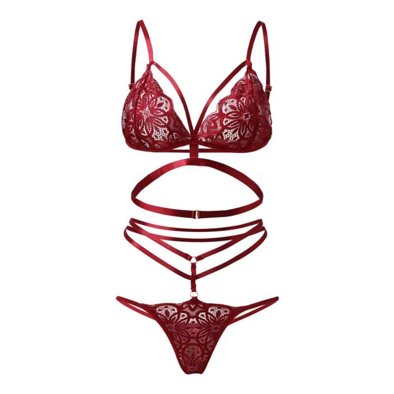 Women Sexy Lace Lingerie Fashion Wire Free Sexy Underwear Set For Women Plus Size Perspective Sexy Lingerie For Women Sleepwear - Image 4