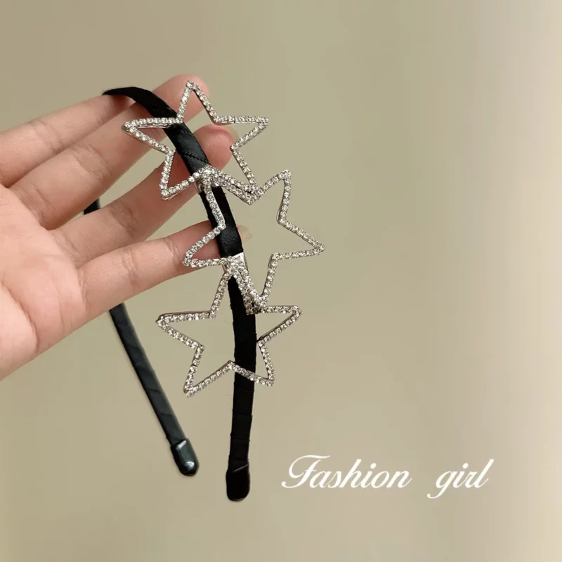 Rhinestone Star Crystal Bridal Hairbands for Women Girls Trendy Hollow Out Headband Glitter Hair Hoop Elegant Hair Accessories - Image 4