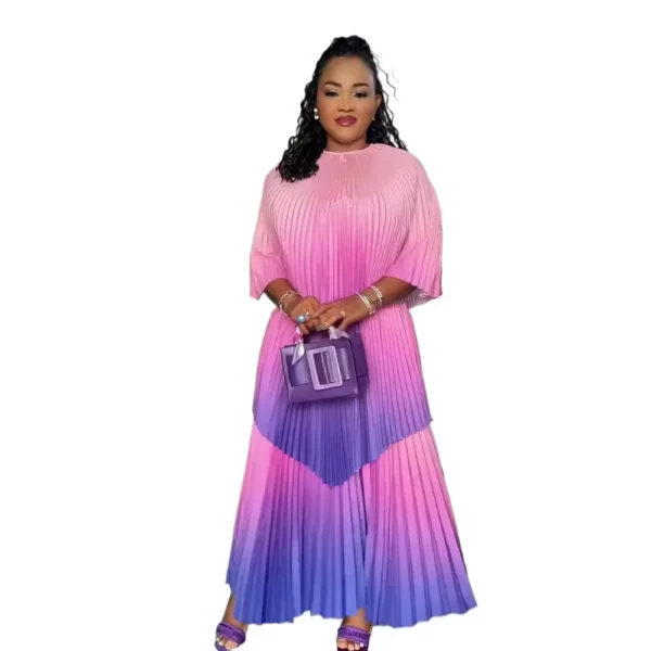 Plus Size African Clothes for Women Autumn Elegant Polyester Party Evening Pleat Top Skirt Gowns Dashiki Africa Clothing Outfits