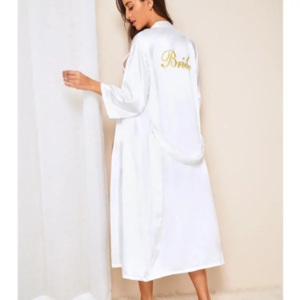 Women Kimono Bathrobe Gown Sexy Sleepwear Satin Home Clothing Intimate Lingerie Casual Bride Bridesmaid Wedding Gift Nightgown