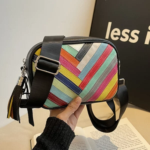 Luxury High Quality Genuine Leather Colour Messenger Bag Women Handbag 100% Cow Leather Crossbody Shoulder Bags Female Purse