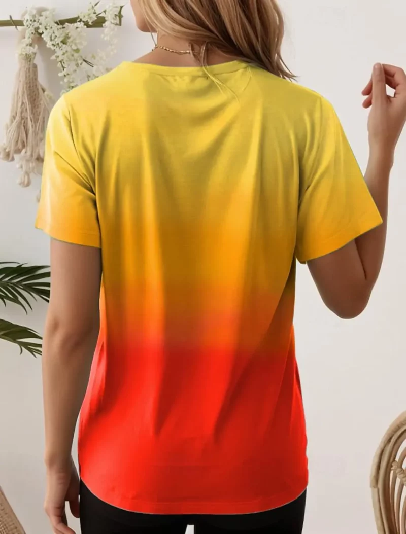Women's T-Shirts For Women 3d Gradient Print Tees Casual Street Femalewear Summer Oversized T-Shirt Fashion Lady Y2k Clothing - Image 2