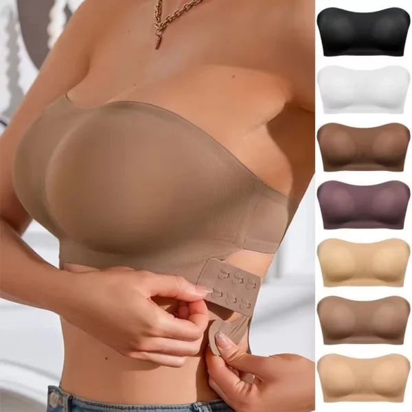 Women's Strapless Bra Sexy Hollow Backless Magic Bandage Seamless One-piece Underwear Wedding Invisible Slip-proof Brassiere