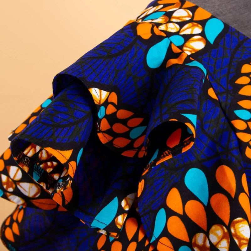 African 2 Piece Set for Women Crop Top + Print Skrit Set Ankara Clothing Dashiki Outfits Blouse Shirt Midi Skirt Casual S1926100 - Image 5