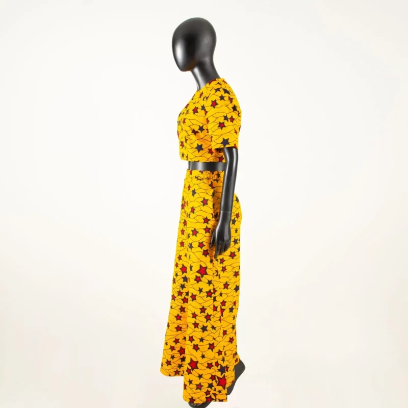 African Clothes for Women Crop Top and Wide-leg Pants 2 Piece Set Print Outfits Vintage Elegant Fashion Ankara Attire A2326002 - Image 4