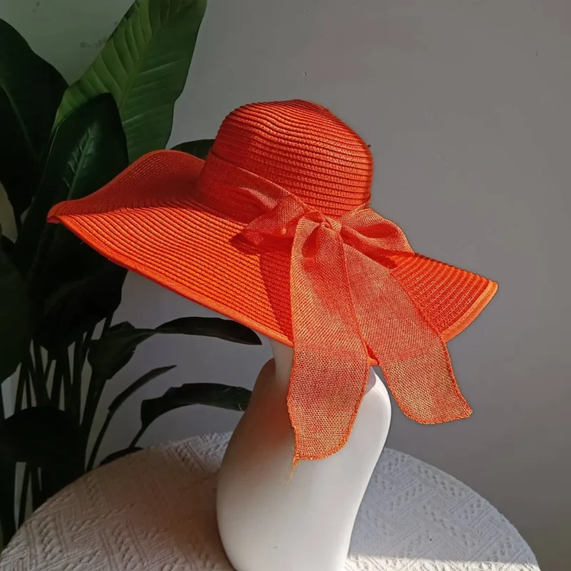 Beach Foldable Straw Hat uv protection Sun Hat Large Brim Outdoor Travel Holiday Foldable Beach Hat sombrero para sol mujer - Image 4