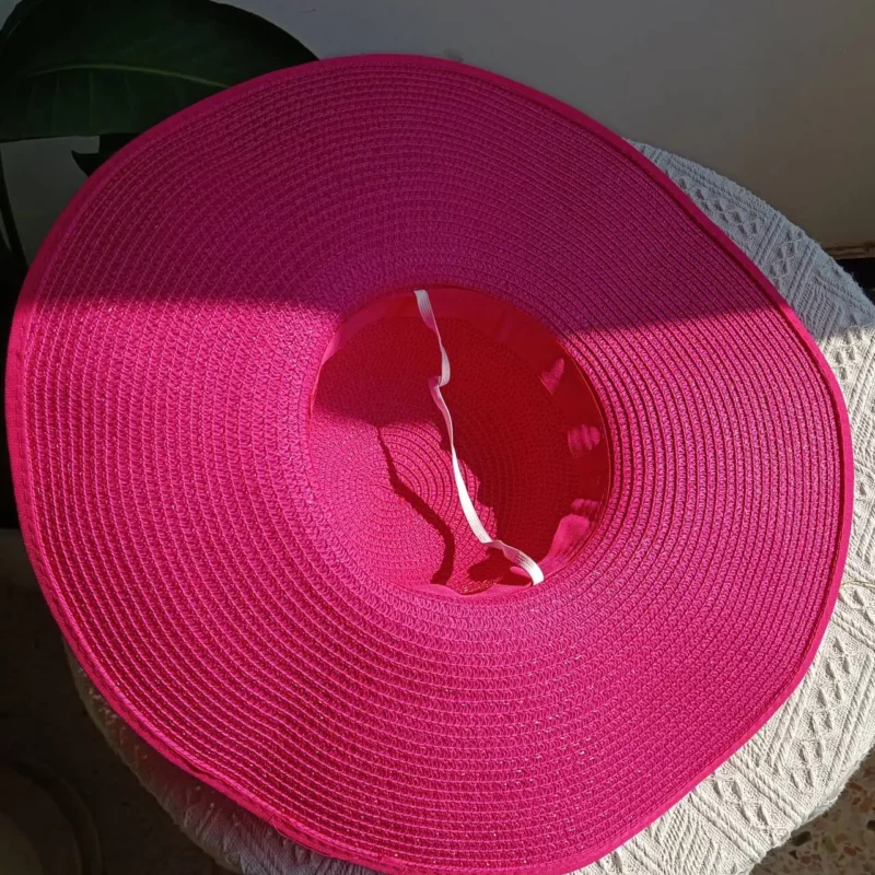 Beach Foldable Straw Hat uv protection Sun Hat Large Brim Outdoor Travel Holiday Foldable Beach Hat sombrero para sol mujer - Image 3