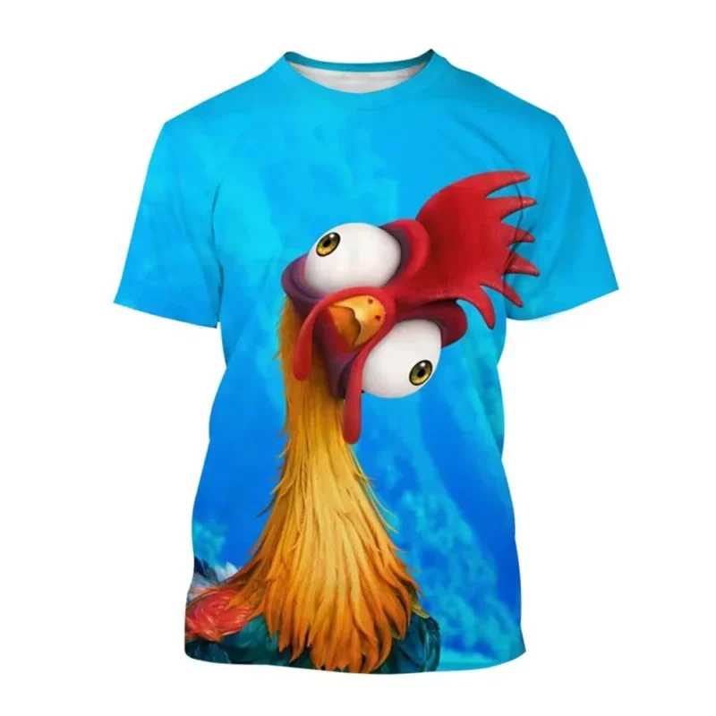 2024 Grappige Kip T-shirts 3D Print Moana Cartoon Anime Mannen Vrouwen Straat Casual T-shirt Kinderen Jongen Meisje Tees tops Kleding - Image 6