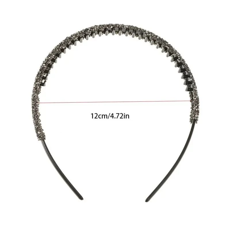 Leuke plastic strass hoofdband met getande gezichtswas haarband make-up Koreaanse stijl diamanten haarhoepel antislip - Image 6