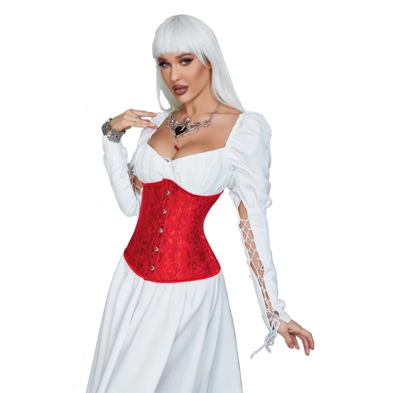 Jacquard onderbuste korset kunststof botten korset basken shaper elegante taille bustier top - Image 4
