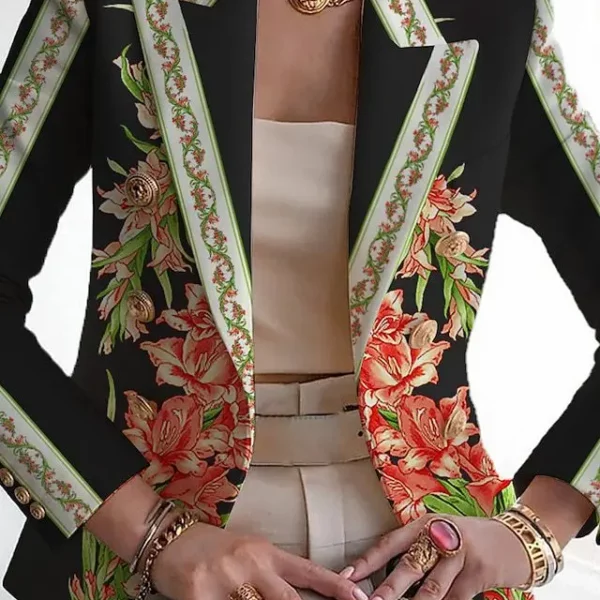 Lente Nieuw Europese En Amerikaanse Damesmode Print Pak Slim Pak Jassen Blazer Vrouwen Blazer