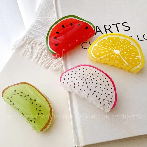 Uxsl Nieuwe Mooie Fruit Haar Claws Clip Voor Dames Meisjes Sweet Cute Watermeloen Haarspelden Krab Clips Mode Haaraccessoires Gift