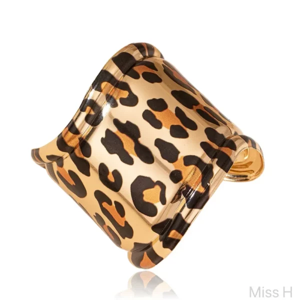 Luipaardprint Manchet Bangles Armband voor Vrouwen Grote Brede Vintage Eenvoudige Boheemse Mode Meisje Stijl Sieraden Cadeau