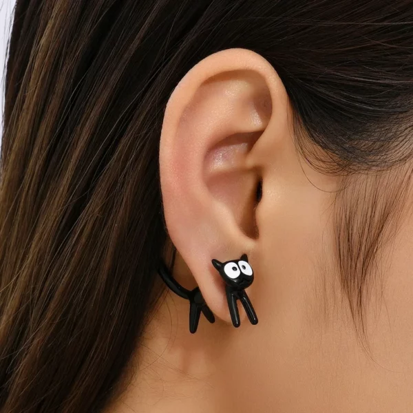 2023 Nieuwe Grappige Kleine Zwarte Kat Oorbel Voor Vrouwen Meisje Mode Schattige Dier Oorbellen Fashion Party Sieraden Geschenken Groothandel