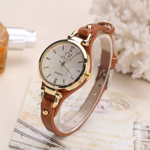 2024 Quartz Horloge Vrouwen PU Leer Dunne Band Horloge Dames Horloges Effen Kleur Mode Vrouwen Gift Horloge Relojes Para mujer