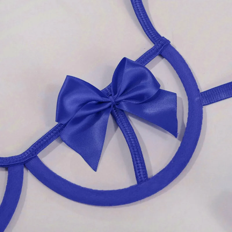 Sexy Bowtie Ondergoed Kant Dunne Band Hoge Taille Ring Pyjama Lingerie Kousenband Nachtkleding Verstelbare Stalen Beha Thongs Set 2023 - Image 6