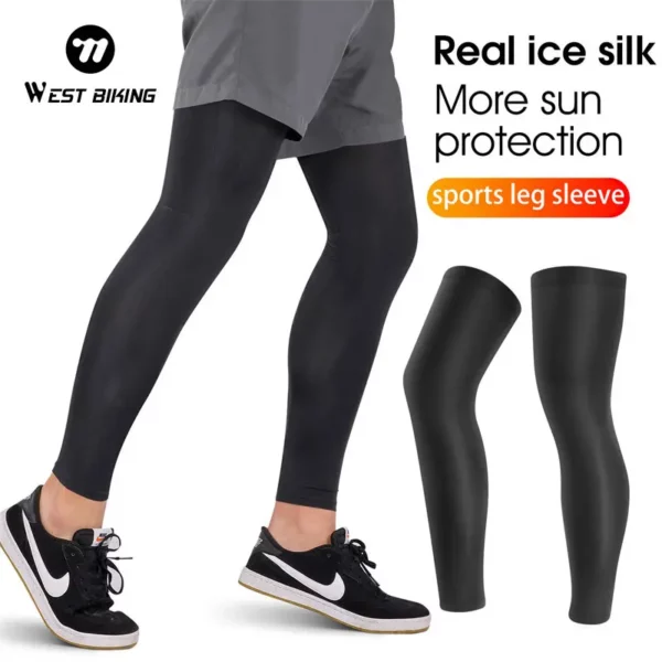 WEST BIKING Zomer Fietsen Beencompressiemouwen Buitensporten Sneldrogende kniebescherming Legging Hardlopen Basketbal Anti UV