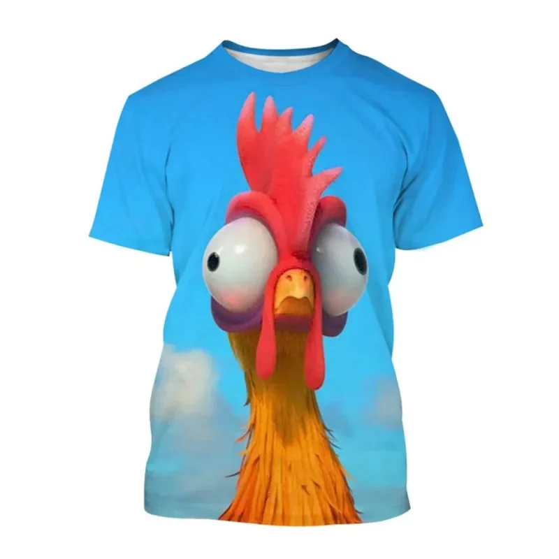 2024 Grappige Kip T-shirts 3D Print Moana Cartoon Anime Mannen Vrouwen Straat Casual T-shirt Kinderen Jongen Meisje Tees tops Kleding - Image 2
