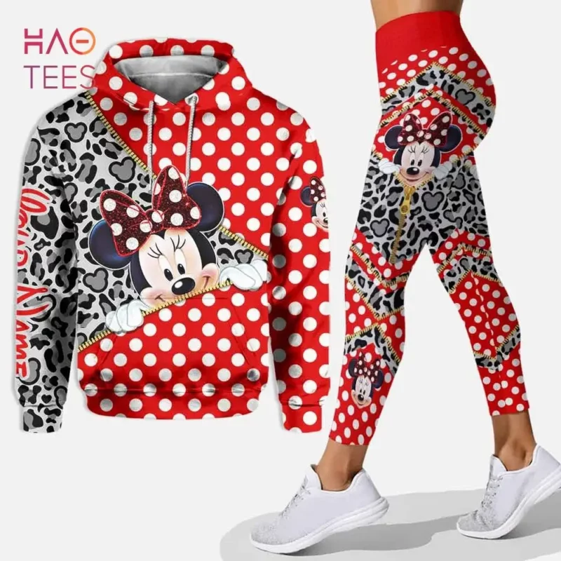 Disney Minnie Mouse Hoodie Dames Hoodie Set Minnie Yoga Broek Joggingbroek Dames Disney Yoga Hoodie Legging Mode Trainingspak - Image 6