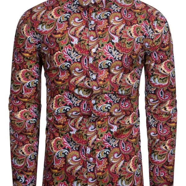 Nieuwe Paisley Stijl Bloemenshirt Mannen Vrouwen Mode Luxe Lange Mouwen Shirts Revers Knoop Herfst Tops Paisley Shirt Blouse Hombre