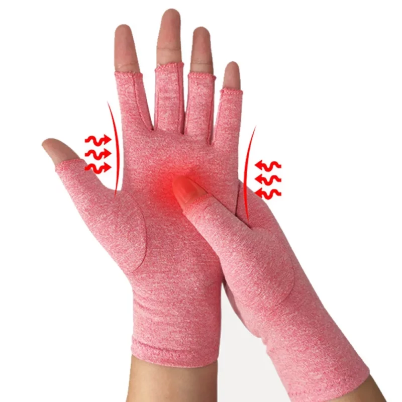 Compressie Artritis Handschoenen Polssteun Therapie Polsbandje Compressiehandschoenen met halve vingers Verlichting van gewrichtspijn Fietshandschoenen - Image 4