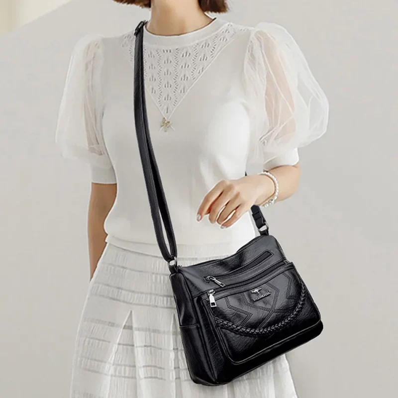 Zacht PU-leer Luxe handtassen Portemonnees Damestassen Designer Schoudertas Crossbody Tas voor dames Merk 2023 Trend Messenger Bags - Image 3