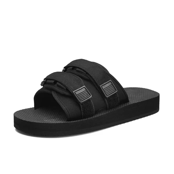 Zomersandalen voor dames Strandslippers Zwart Duurzame sandalen Unisex Dames Casual Dikke zolen Grote maten Platte buitenschoenen voor heren
