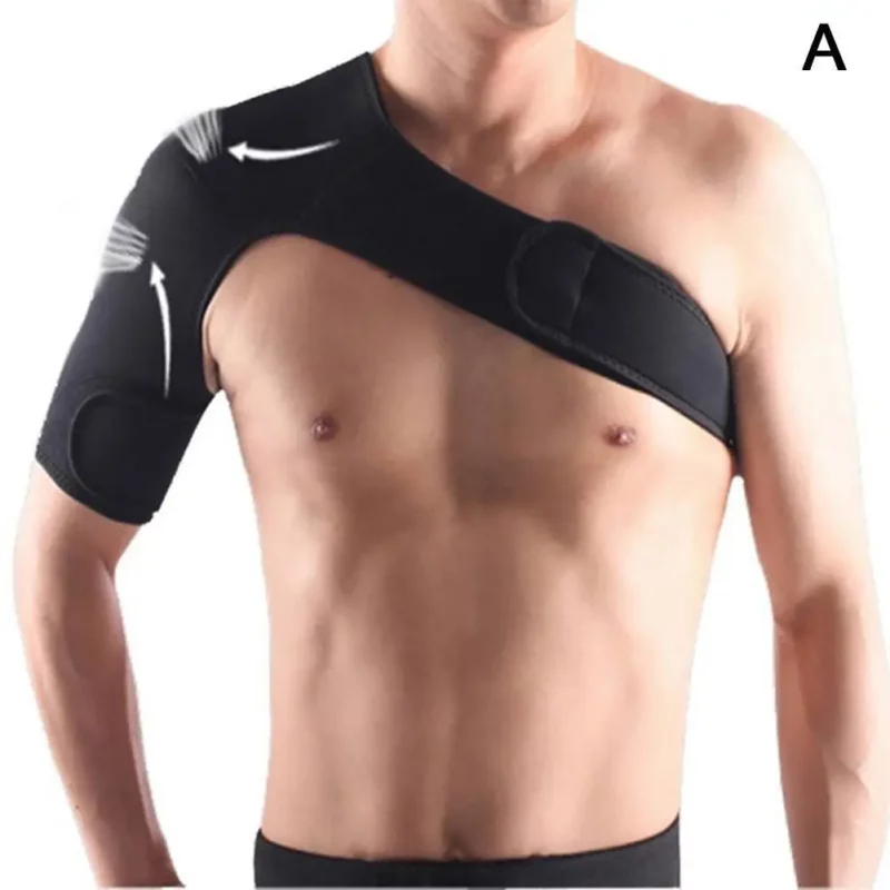1 stks Verstelbare Gym Sportverzorging Enkele Schouder Ondersteuning Terug Brace Guard Strap Wrap Belt Band Pads Zwart Bandage Mannen & Vrouwen