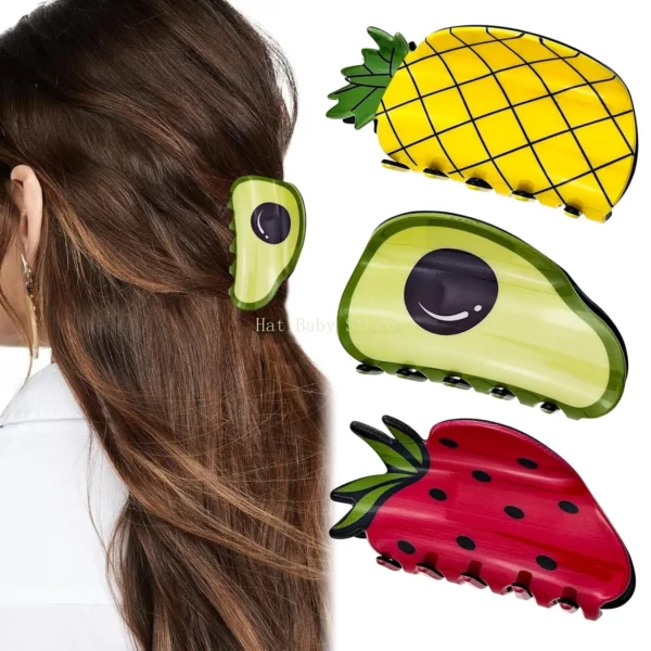 Wortel Grijp Clip Leuke Avocado Haarspeld Watermeloen Haai Clip Aardbei Clip Ananas Plaat Haarspeld Broches Para El Cabello