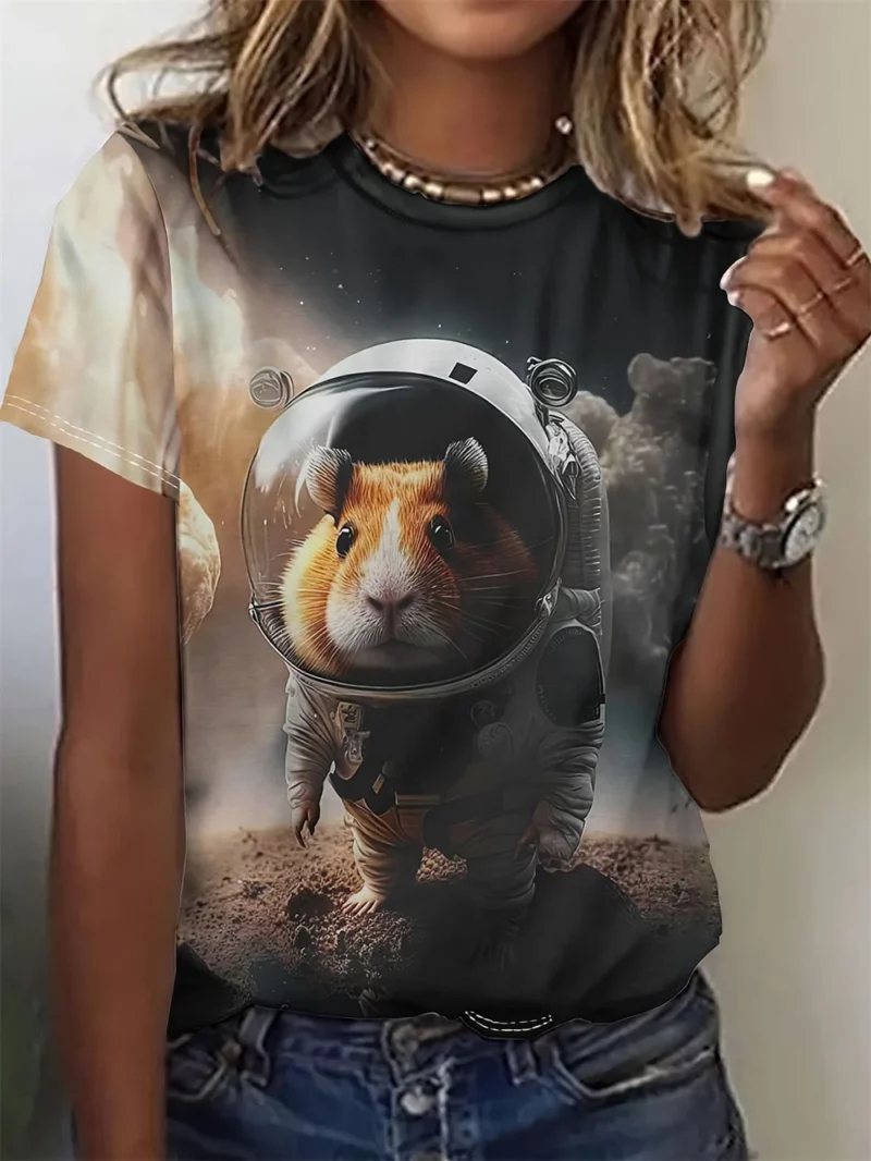 2025 Funny Animal Women's T-Shirts 3d Print Cute Cartoon Cat Casual Short Sleeve Tshirt Fashion Top O-Neck Female Clothing - Image 6
