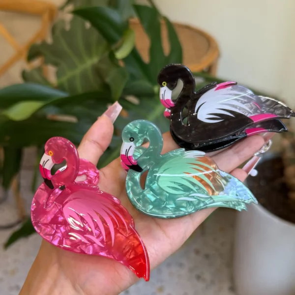 Nieuwe Mode Acryl Dier Flamingo Leuke Haarspeldjes Klauw Voor Vrouwen Vrouwelijke Haaraccessoires