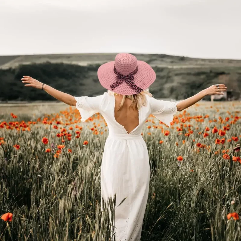 Lady Straw Hat Summer Women Anti-UV Women Beach Hat Wide Brim Cap Sunshade Lady Straw Hat Fishing Outdoor Wide Brim Cap - Image 3