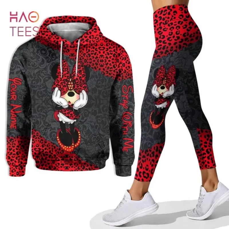 Disney Minnie Mouse Hoodie Dames Hoodie Set Minnie Yoga Broek Joggingbroek Dames Disney Yoga Hoodie Legging Mode Trainingspak - Image 3