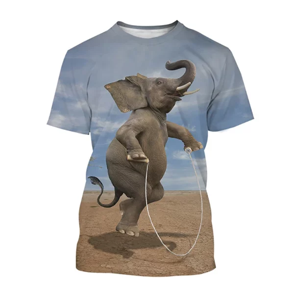 Nieuwe Zomer Dier Plezier Olifant 3D Print T-Shirt Mannen Vrouwen Grappige O-hals Korte Mouw Oversized Harajuku Tees Top Kid Man