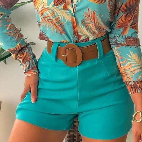 Zomershort in effen kleur Damesshort met hoge taille en ritssluiting