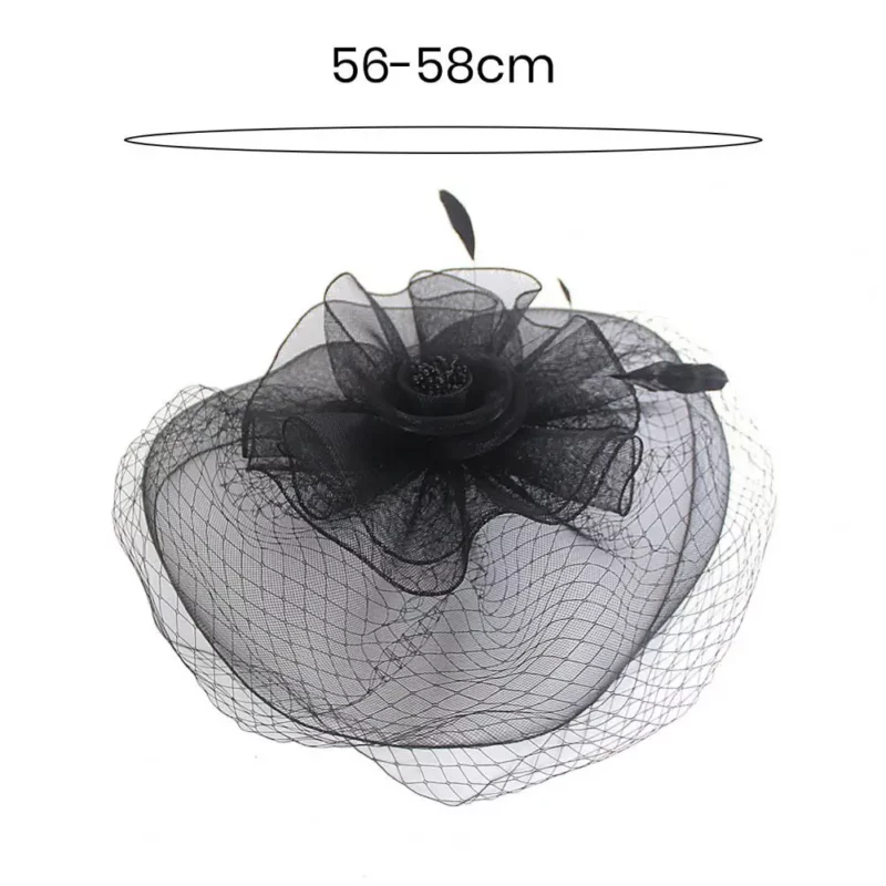 Party Tovenaar Hoed Mesh Visnet Veer Vintage Bloem Bruiloft Hoofddeksels Hoofd Decor Hoed Haaraccessoires - Image 3