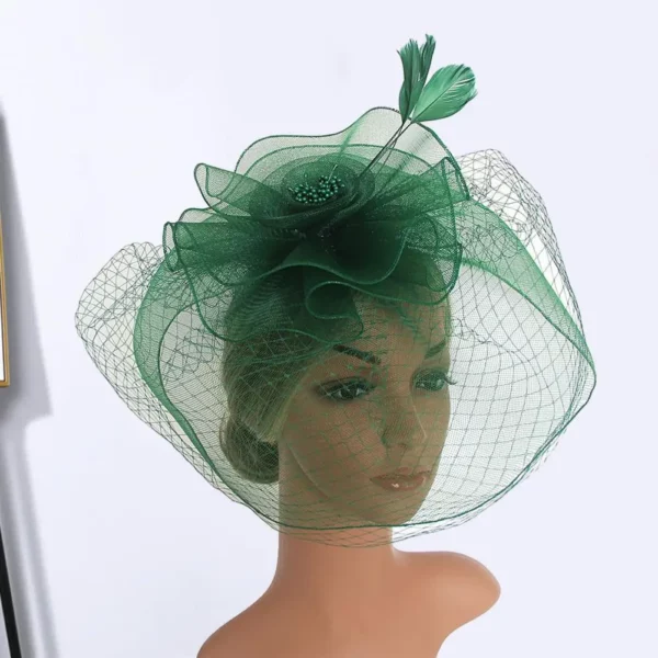 Party Tovenaar Hoed Mesh Visnet Veer Vintage Bloem Bruiloft Hoofddeksels Hoofd Decor Hoed Haaraccessoires
