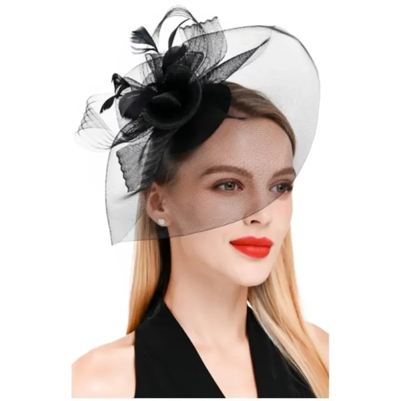 Fashion Handgemaakte Lady Vrouwen Tovenaar Boog Haar Clip Hoofddeksels Kant Veer Mini Hoed Wedding Party Accessoire - Image 2