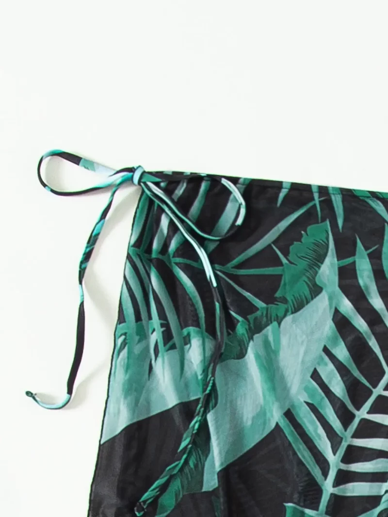 2025 Plant Print Halter Eendelig Badpak & Strandrok Sexy Badmode Vrouwen Badpak Vrouwelijke Zwemmen Zomer Strandkleding - Image 4