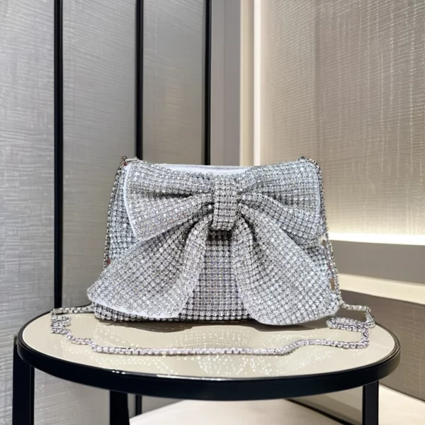 Luxe dameshandtas met vierkante ketting en nieuwe diamanten ingelegde kristallen strasstas
