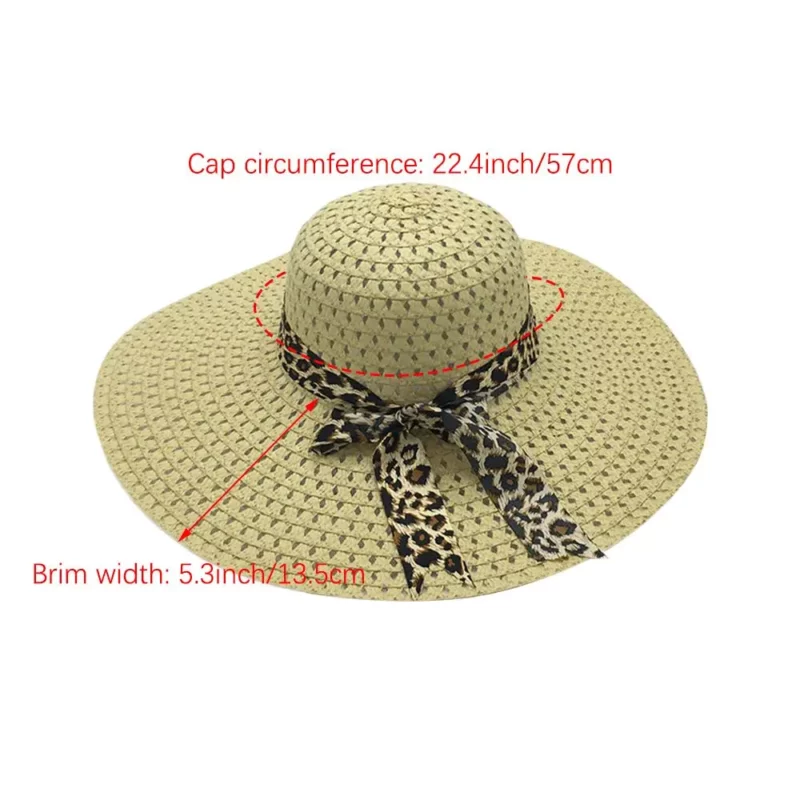 Lady Straw Hat Summer Women Anti-UV Women Beach Hat Wide Brim Cap Sunshade Lady Straw Hat Fishing Outdoor Wide Brim Cap - Image 6