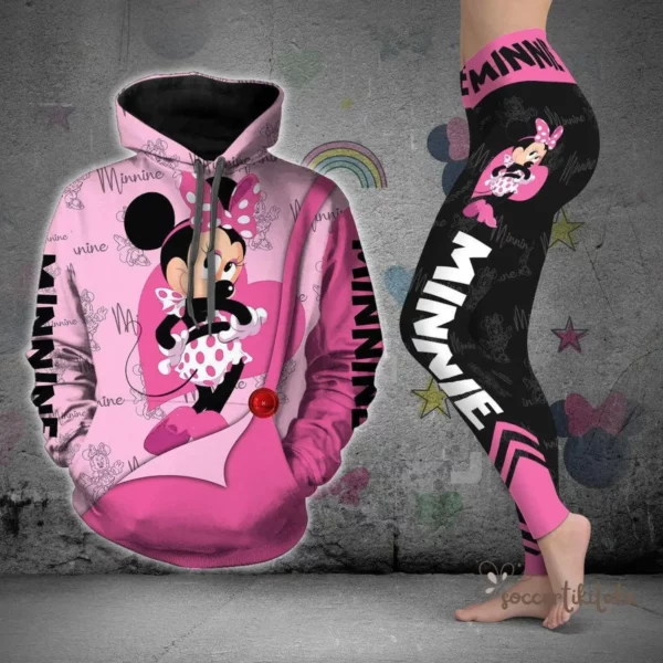 Disney Minnie Mouse Hoodie Dames Hoodie Set Minnie Yoga Broek Joggingbroek Dames Disney Yoga Hoodie Legging Mode Trainingspak