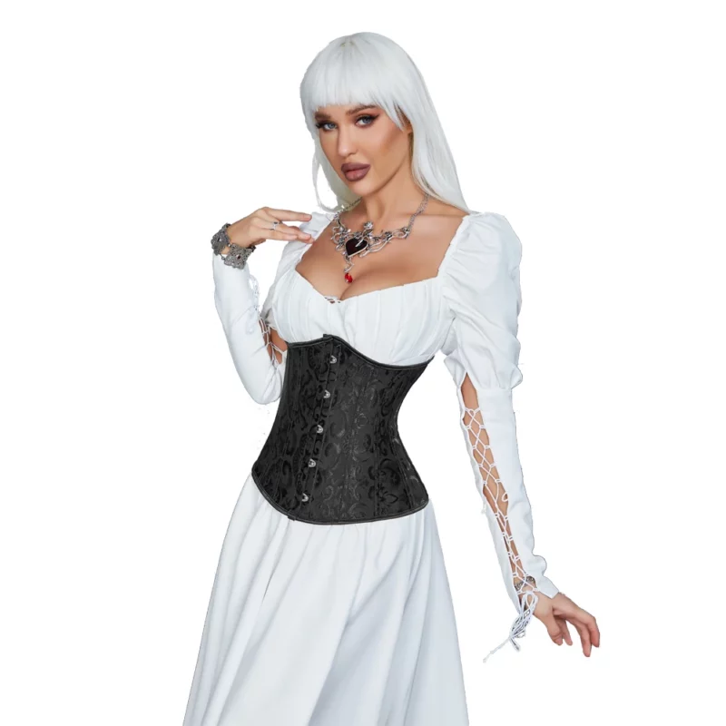 Jacquard onderbuste korset kunststof botten korset basken shaper elegante taille bustier top - Image 5