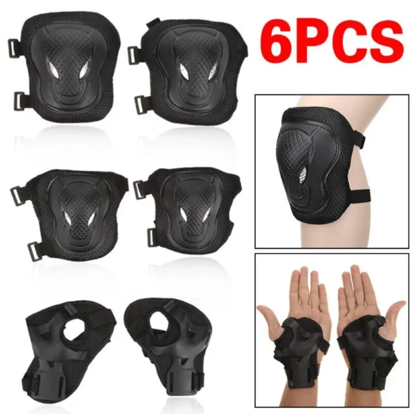 6 Stks/set Elleboog Pols Knie Pad Beschermende Uitrusting Set Stevige Plastic Pe Shell Bescherming Uitrusting Voor Outdoor Skate Roller Fiets