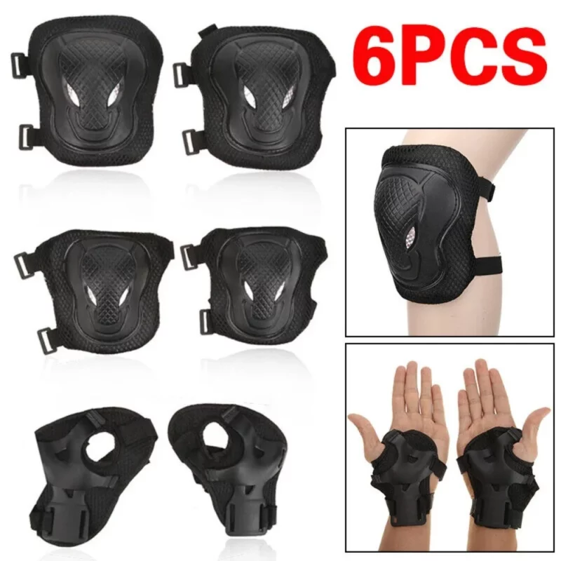 6 Stks/set Elleboog Pols Knie Pad Beschermende Uitrusting Set Stevige Plastic Pe Shell Bescherming Uitrusting Voor Outdoor Skate Roller Fiets